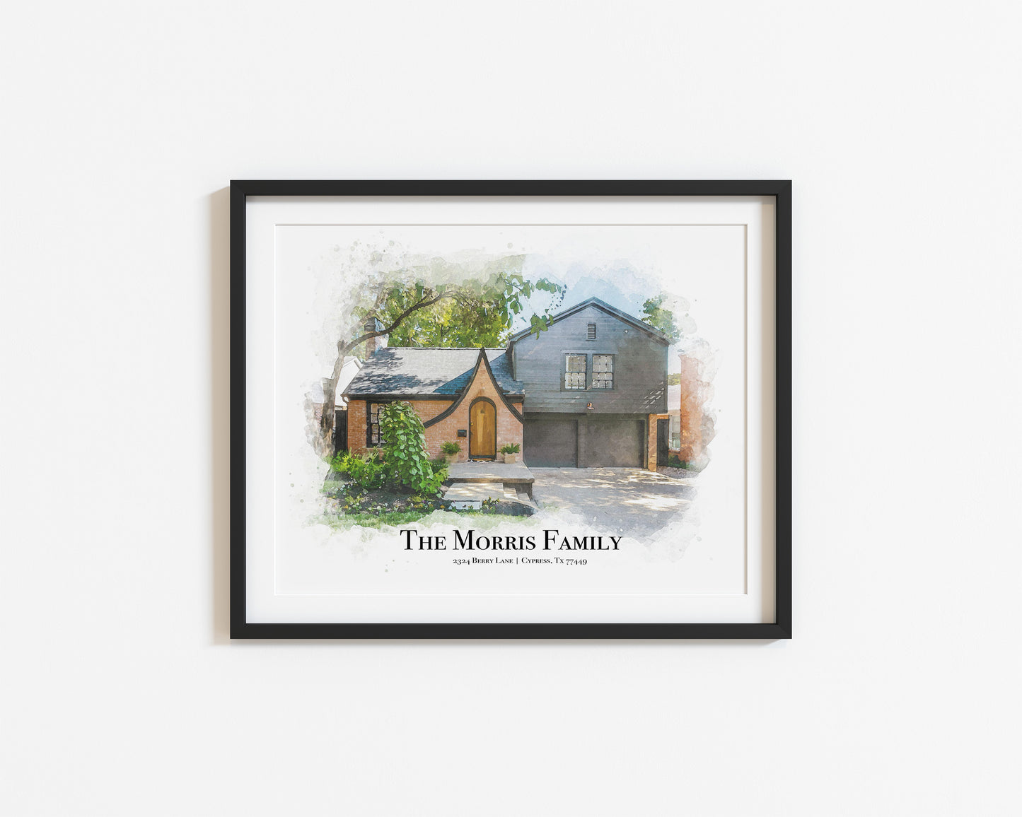 Solid Rock Design Co's Signature Personalized Watercolor House From Photo