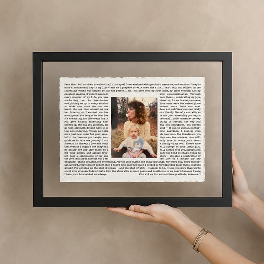 Mother of the Bride Gift – Personalized Song Lyrics or Letter with Photo Print