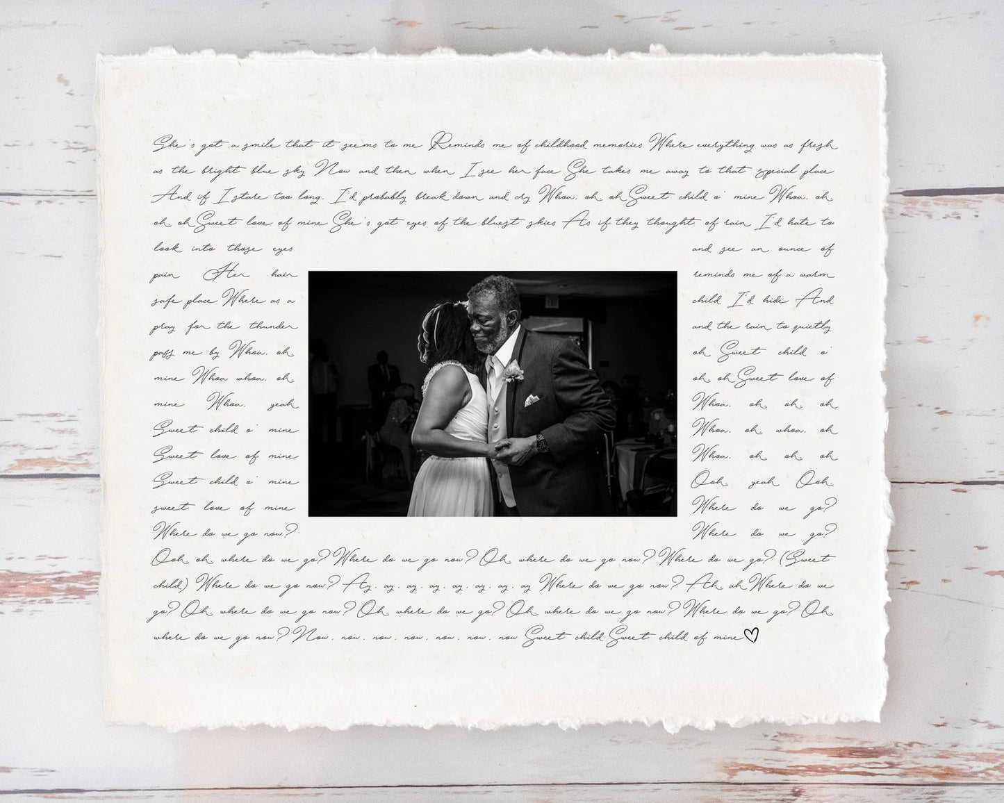 Custom Father of the Bride Gift – Framed Wedding Photo with Song Lyrics, Emotional Keepsake from Daughter