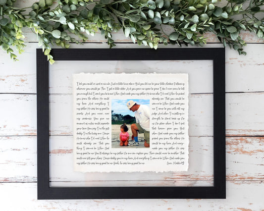 Father of the Bride Gift – Personalized Framed Photo with Song Lyrics, Father-Daughter Dance or Mother-Son Dance Keepsake