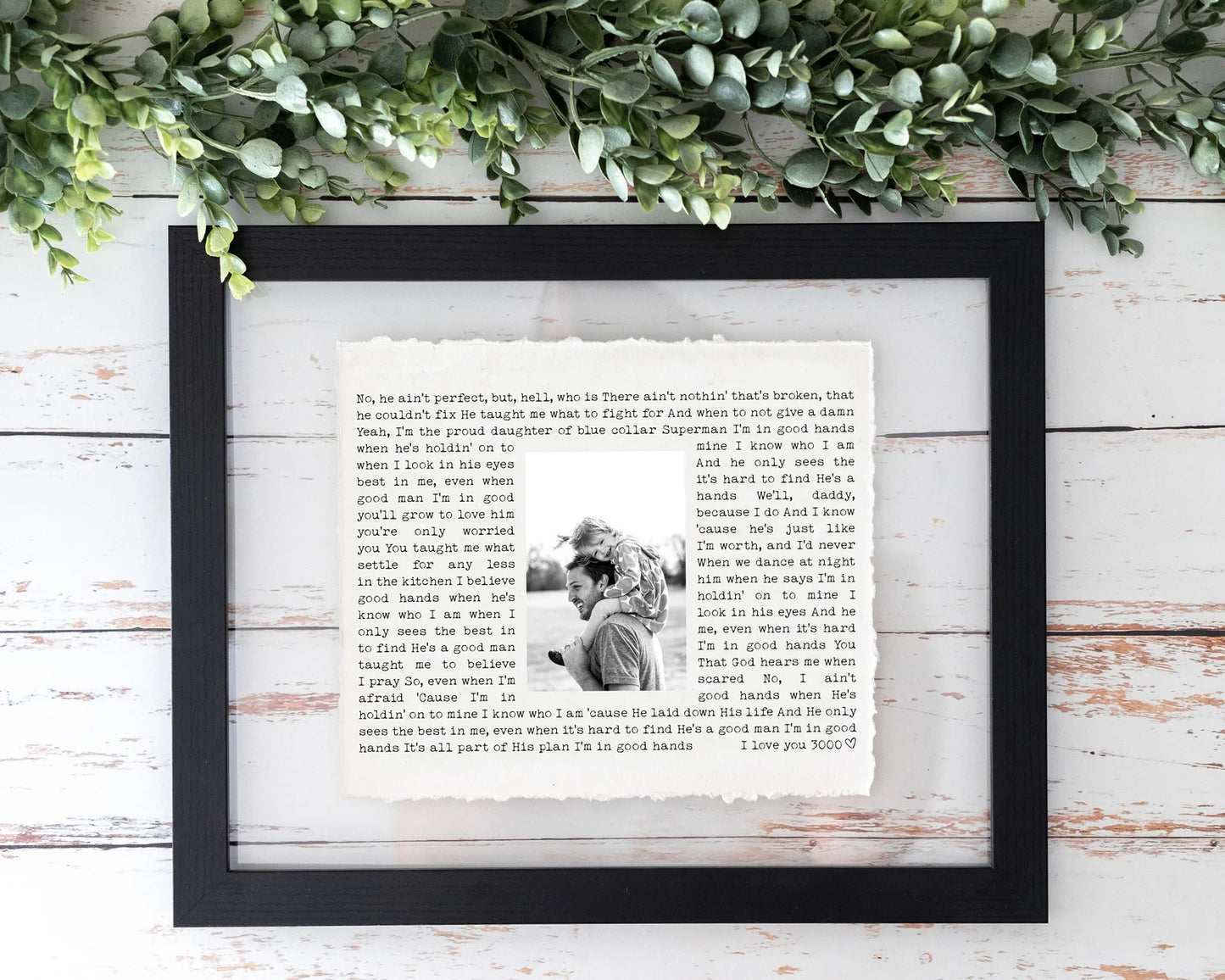 Custom Father of the Bride Gift – Framed Wedding Photo with Song Lyrics, Emotional Keepsake from Daughter