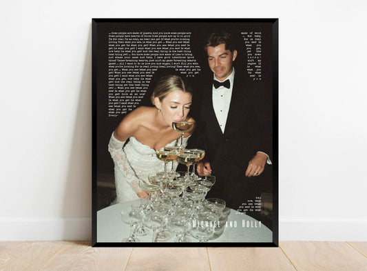 Custom Wedding Song Lyric Print with Photo – First Anniversary Gift for Him or Her