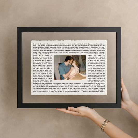 Personalized Father of the Bride Gift – Custom Song Lyrics or Letter with Photo